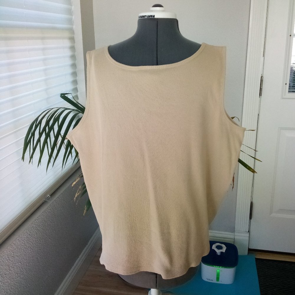 Venezia Tan Beaded & Sequined Tank - Picture 4 of 7